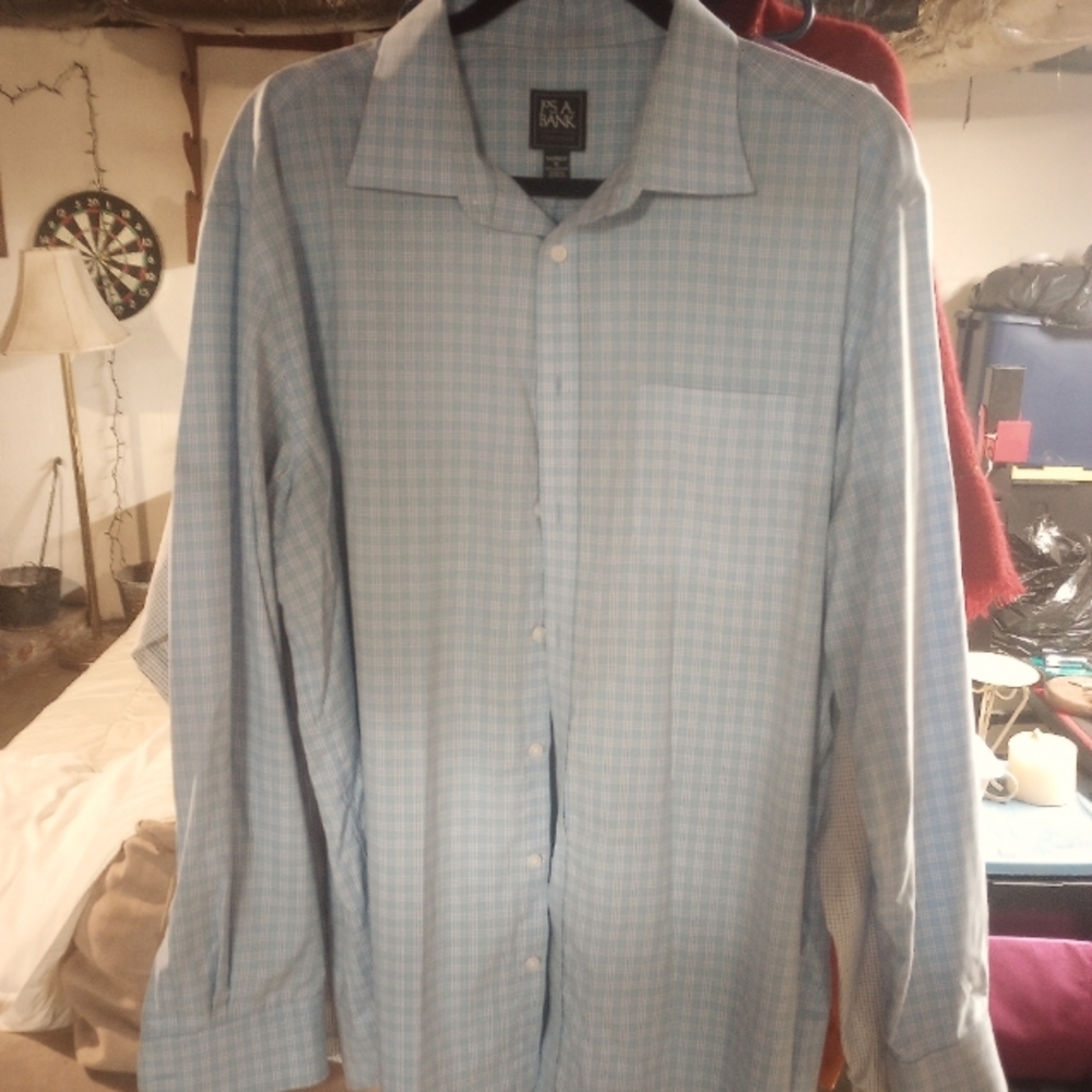Two  men's jos a banks long sleeve dress shirts